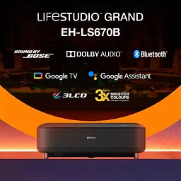Ультракороткофокусний проектор Epson Lifestudio Grand EH-LS670B Metallic Black (V11HB82120) - мініатюра 10