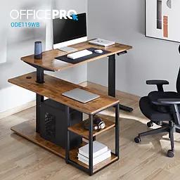 Комп'ютерний стіл OfficePro з електрорегулюванням висоти коричневий (ODE119WB) - мініатюра 17