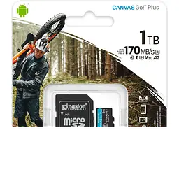 Карта пам'яті Kingston microSDXC Canvas Go! Plus 1TB Class 10 UHS-1 U3 А2 V30 + SD адаптер (SDCG3/1TB) [112838] - мініатюра 5