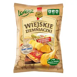 Чипси картопляні Wiejskie Ziemniaczki зі смаком шинки та сиру 130 г