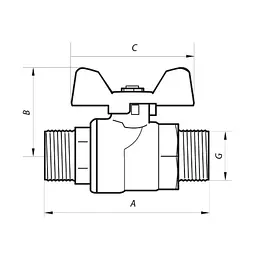 Кран кульовий Nolf 1/2" прямий №731 (NF2954) - мініатюра 2