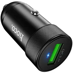 Автомобільний зарядний пристрій Hoco Z32A 1 USB QC 3.0 Black - мініатюра 3