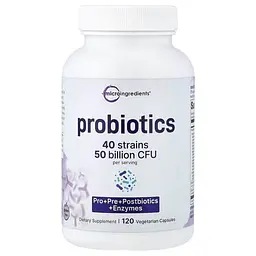 Пробіотики та пребіотики Probiotics 120 Capsules Micro Ingredients vit0005060