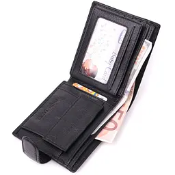 Чоловічий гаманець середнього розміру з натуральної шкіри ST Leather 22484 чорний - мініатюра 10