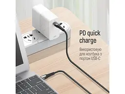 Кабель ColorWay USB-C to USB-C 2m Grey (CW-CBPDCC039-GR) - мініатюра 6