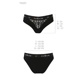 Трусики з широкою гумкою і мереживом Passion PS001 PANTIES M, black - мініатюра 6