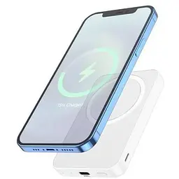 Портативний акумулятор Hoco J109 Easy PD 20W MagSafe Fast charging 5000 mAh білий 6931474791368 - мініатюра 2