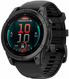 Смарт-годинник Garmin Fenix E 47mm AMOLED Slate Gray Steel with Black Silicone Band (010-03025-01)