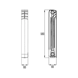 Радіатор біметалічний Thermo Alliance Bi-Ferrum 500/80 1,16 кг, Білий - мініатюра 2
