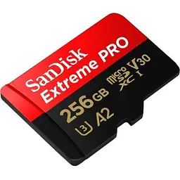 Карта пам'яті SanDisk 256 GB microSDXC UHS-I U3 Extreme Pro+SD Adapter (SDSQXCD-256G-GN6MA) - мініатюра 3