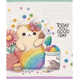 Зошит учнівський Школярик Аnime cats, у клітинку, 12 аркушів, ВД-лак, 30 шт. (012-3238K) - мініатюра 2