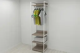 Шафа Гардероб Уні секція 3 серії Коннект Ferrum-decor 220x60x50см Білий метал ДСП Дуб Сонома Трюфель 32 мм (FRD-104534)