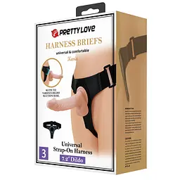 Страпон Pretty Love Harness Briefs Kewin тілесний - мініатюра 6
