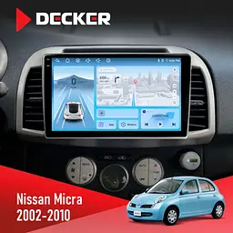 Штатна магнітола Nissan Micra 2002-2010 Decker D9-010 6x128, DSP, 4G, 2K Decker (НФ-00008959)