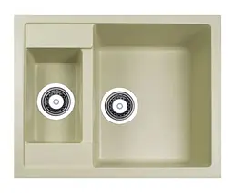 Кухонна мийка Adamant DUPLEX ivory 610x495x200 мм, з додатковою чашею 61 см