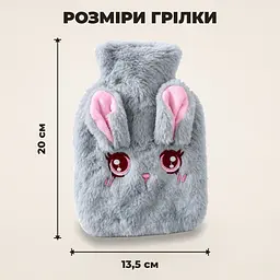 Грілка з водою плюшева у вигляді кролика, зимова грілка для рук - мініатюра 3