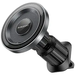 Автотримач Borofone BH122 Profit ring magnetic air outlet Black / Metal gray