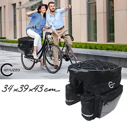 Велосипедна сумка на багажник. велоштани з дощовиком 55L Carruzzo 34х39х43 см sum0021405 - мініатюра 3