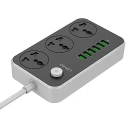 Розетка-удлинювач мережі фільтр LDNIO SC3604 на 3 розетки + 6 USB 3.4A