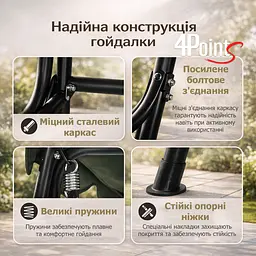 Садова гойдалка 4Р Garden тримісна 180х110см - мініатюра 5