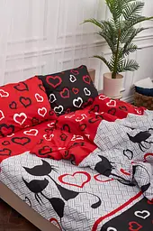 Комплект постільної білизни Moon&Star полуторний 143х210 наволочки 2х40х60 Love Cats Бязь Gold Люкс - мініатюра 3