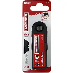 Леза трапеція SK2 10шт в тубі 19х62х0.6 мм Haisser 23512