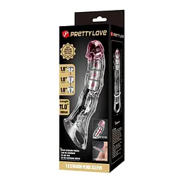 Насадка на пеніс Pretty Love Extension Penis Sleeve Blocks, 28 см (прозорий) - мініатюра 9