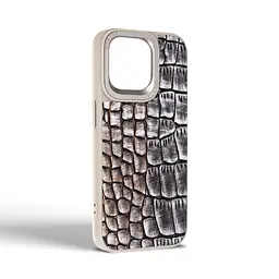 Кожаный чехол для Apple iPhone 15 Pro Max, Harder Glamorous Croco, разноцветный, термополиуретан ТПУ + экокожа с имитацией кожи крокодила, панель, защита корпуса, противоударный, микрофибра, рамка вокруг камеры, защита всего корпуса, (ARM76766) - мініатюра 2