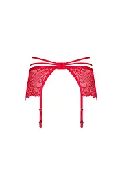 Пояс для панчох Obsessive Loventy L/XL червоний - мініатюра 7