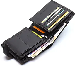 Чоловіче портмоне з натуральної шкіри ST Leather ST153 чорне 10,5 см - мініатюра 7