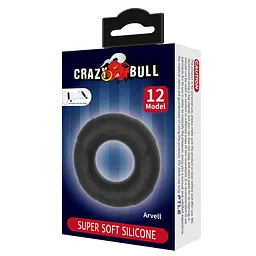 Кільце ерекційне Crazy Bull Super Soft Silicone Arvell 6 см (чорний) - мініатюра 7