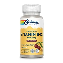 Вітамін B12 Vitamin B-12 5000 мкг 30 льодяників зі смаком вишні