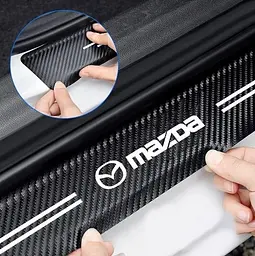 Захисна плівка накладка на пороги для Mazda Чорний Карбон 4 шт - мініатюра 7