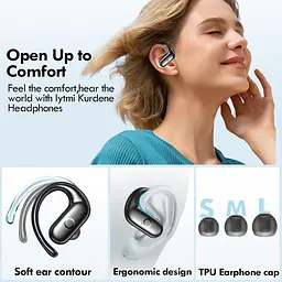 Бездротові навушники kurdene Bluetooth навушники Sport, навушники-вкладки з глибоким басом, 60 годин відтворення навушники - мініатюра 2