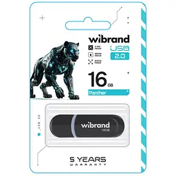 USB флеш-накопичувач Wibrand Panther 16GB USB-A 2.0 Black (WI2.0/PA16P2B) [170475] - мініатюра 2
