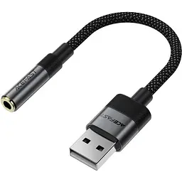 Перехідник USB-A 3.5 mm 15cm audio converter J13 Acefast чорний