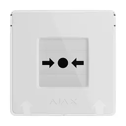 Бездротова кнопка для активації пожежної тривоги вручну Ajax ManualCallPoint White Jeweller (26-00665)