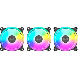 Комплект вентиляторів PcCooler F3 T120 120мм ARGB BK 3IN1 (F3 T120 ARGB BK 3IN1) - мініатюра 1