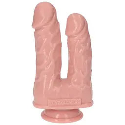 Подвійний фалоімітатор Toyz4lovers Caino e Abele, 15.5 см (тілесний)