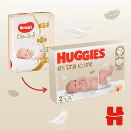 Підгузки Huggies Extra Care 2 (3-6 кг) 58 шт. (5029053578071) - мініатюра 5
