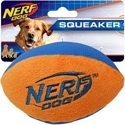 М'який футбольний м'яч для собак Nerf Dog Trackshot з інтерактивною пищалкою і хрустом