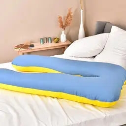 Подушка для вагітних та годування 2 в 1 зі знімною наволочкою Big U XL Mothercare Жовто-Синій