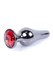 Анальна пробка Jewellery Dark Silver BUTT PLUG Red Boss Series 64-00055 98245 - мініатюра 6