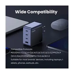 Зарядний пристрій Ugreen 4xUSB 100W (3xUSB-C+USB-A) Gan Nexode Fast Charger Grey X565 (35043) - мініатюра 8