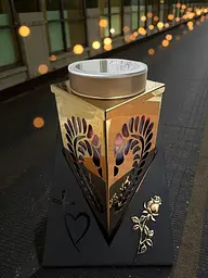 LED лампадка на могилу 24×16 см на сонячній батареї тепле світло №1 - мініатюра 9