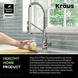 Змішувач для кухні на дві води Kraus Bolden KFF-1610CH, Хром - мініатюра 9