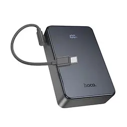 Зовнішній акумулятор HOCO J170A Starlight 22.5W+PD20W fully compatible power bank with cable(20000mAh) Metal Gray