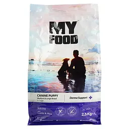 Сухий корм для цуценят середніх та великих порід Myfood Суперпреміум з ягням і рисом, 2,5 кг - мініатюра 2