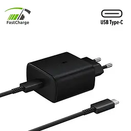 Блок живлення PD Adapter 45W, чорний, з кабелем USB-C, зарядний пристрій для телефону - мініатюра 2