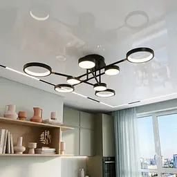 Світлодіодна люстра Splendid Ray L77020/4+4 LED (BLK), чорний, білий, 58 Вт, від 25-35 м²